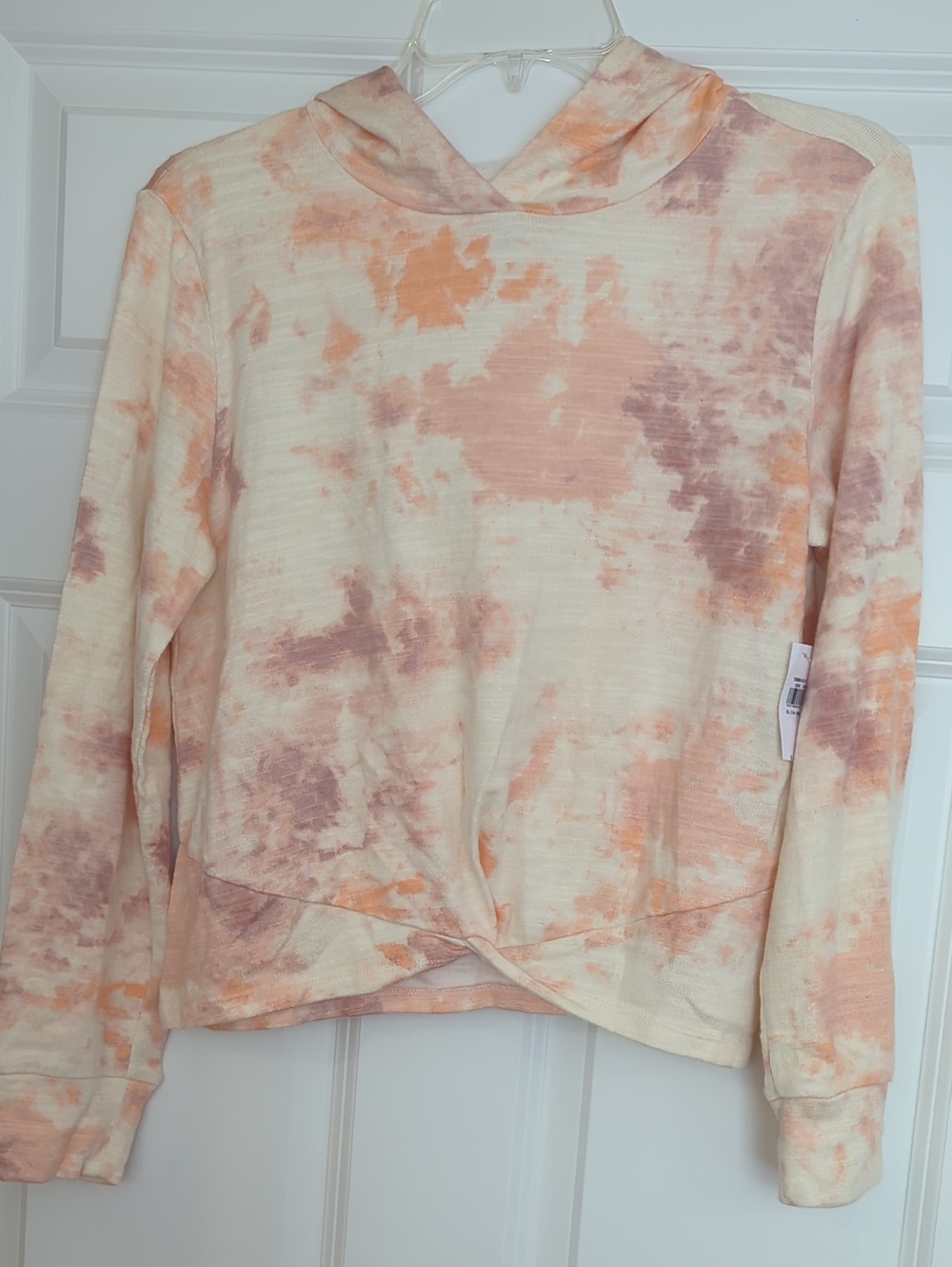 Old Navy Peach & Cream Tie-Dye Twist Front Hoodie